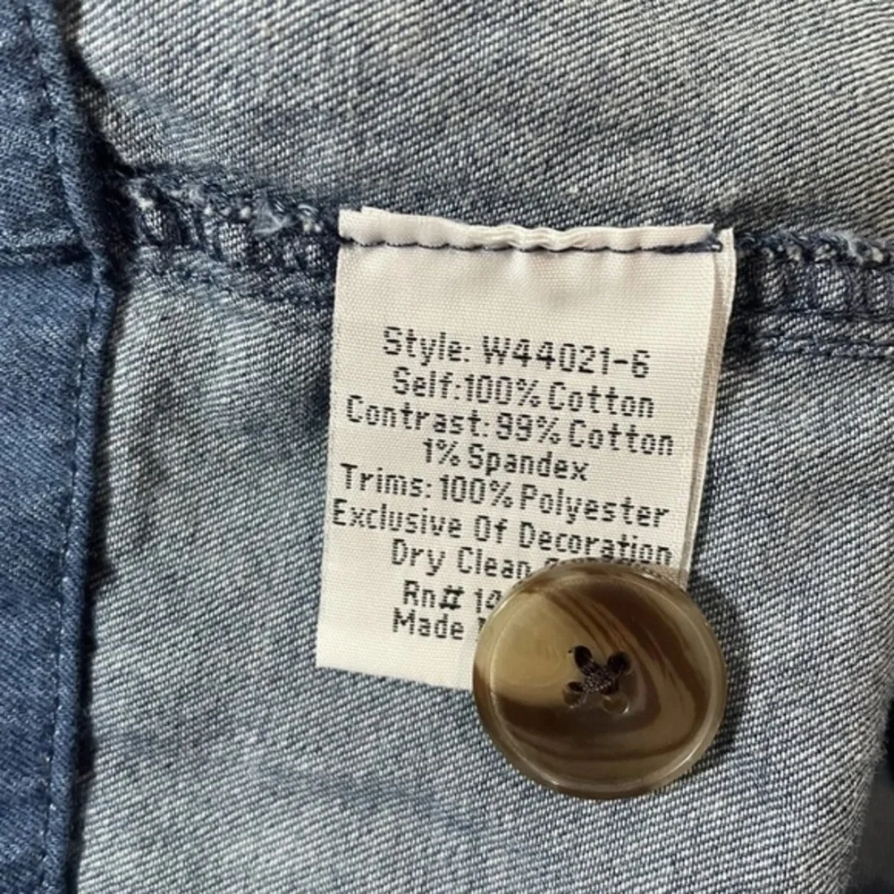 Johnny Was Moonlight Tie Dye Patchwork Military Jacket L Denim Embroidered - Picture 11 of 12